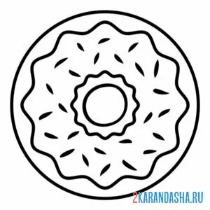 Раскраска круглый пончик