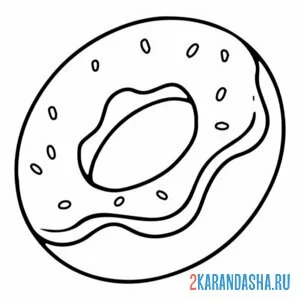 Раскраска пончик сбоку