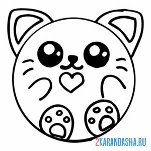 Раскраска кото-пончик