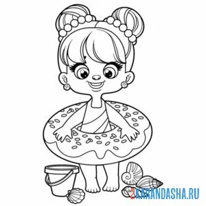 Раскраска пончик спасательный круг