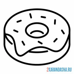 Раскраска пончик с начинкой