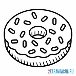 Раскраска пончик аппетитный
