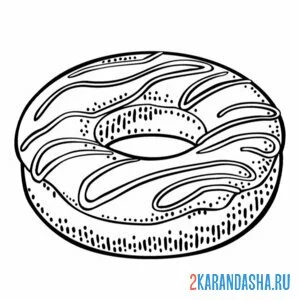 Раскраска пончик и крем