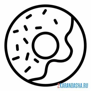 Раскраска пончик съедобный