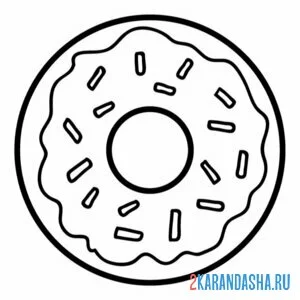 Раскраска сладкий пончик