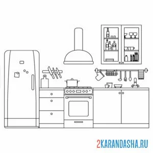 Раскраска мебель в кухне