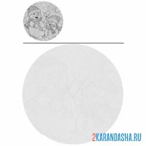 Раскраска два снеговика радуются