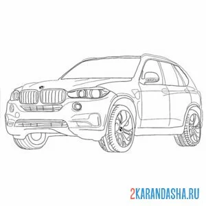 Раскраска бмв х5 внедорожник