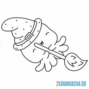 Раскраска осьминог хэллоуин