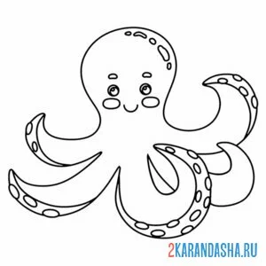Раскраска осьминог простой