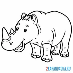 Раскраска носорог большой