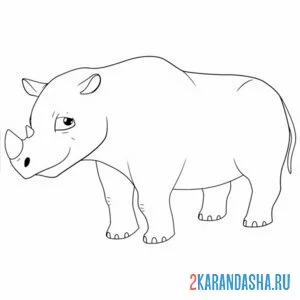Раскраска носорог необычный