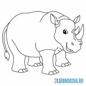 Раскраска носорог сильный