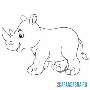 Раскраска носорог подросток