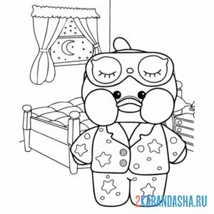 Раскраска уточка лалафанфан пижама