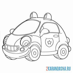 Раскраска полицейская машинка