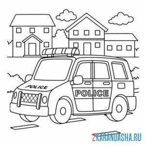 Раскраска полицейская машина иностранная