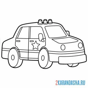 Раскраска простая полицейская машина
