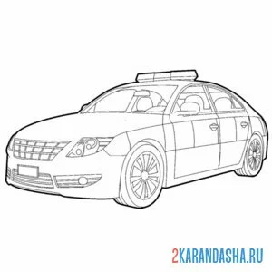 Раскраска иностранная полицейская машина