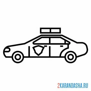 Раскраска полицейская машина иконка