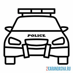 Раскраска полицейская машина капот