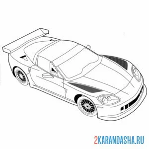 Раскраска гоночная машина шевролет
