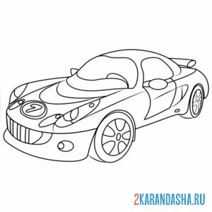 Раскраска гоночная машинка