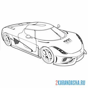 Раскраска гоночная машина кенигсегг