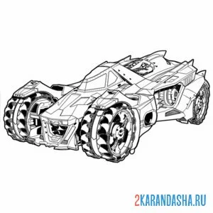 Раскраска гоночная машина из фильм бэтмен