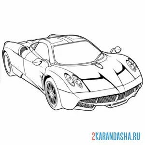 Раскраска гоночная машина пагани
