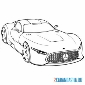 Раскраска гоночная машина мерседес amg
