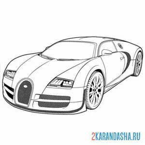 Раскраска бугатти гоночная машина
