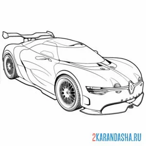 Раскраска гоночная машина рено