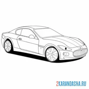 Раскраска гоночная машина мазератти