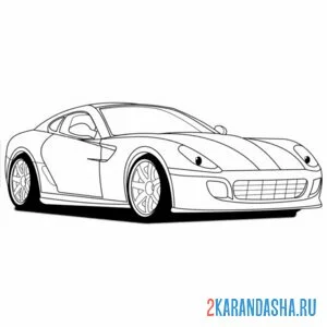 Раскраска гоночная машина феррари 599