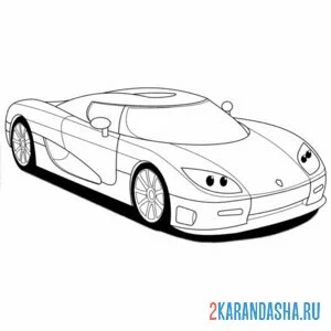 Раскраска гоночная машина кенигсегг ccr