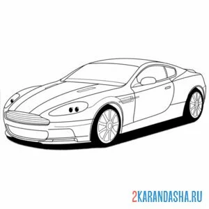 Раскраска гоночная машина астон мартин