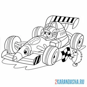 Раскраска картинг машинка