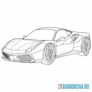 Раскраска спортивная машина феррари 458
