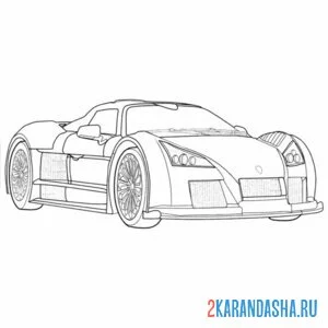 Раскраска спорткар гоночная машина