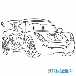 Раскраска тачки гоночная машина с глазками