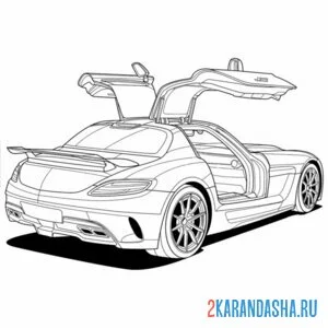 Раскраска гоночная машина скорость