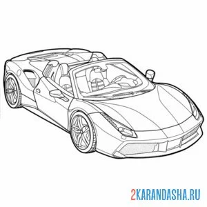 Раскраска гоночная машина кабриолет