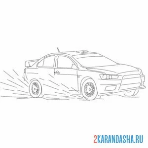 Раскраска mitsubishi раллийная машина