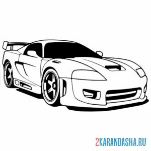 Раскраска тонированная гоночная машина