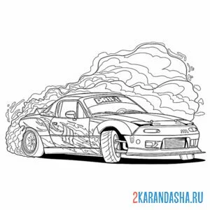 Раскраска дрифт тачка