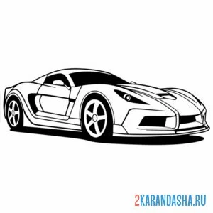 Раскраска арт гоночная машина