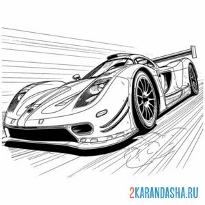 Раскраска фото настоящей гоночной машины
