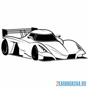 Раскраска гоночная спортивная машина