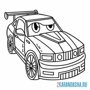 Раскраска тачка гоночная машинка